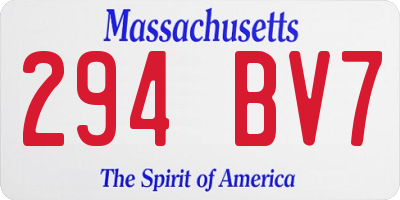 MA license plate 294BV7