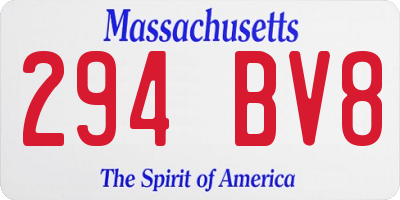 MA license plate 294BV8