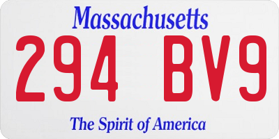 MA license plate 294BV9