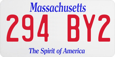 MA license plate 294BY2