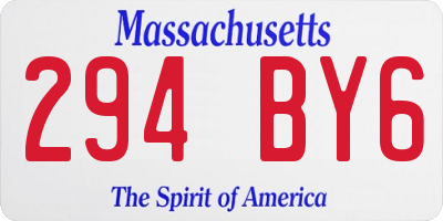 MA license plate 294BY6