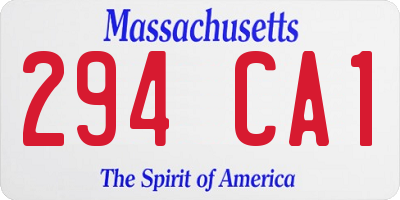 MA license plate 294CA1