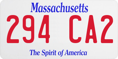 MA license plate 294CA2