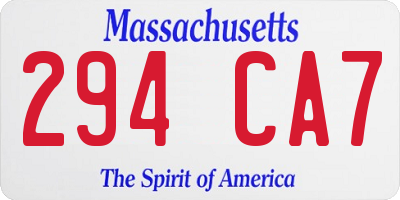 MA license plate 294CA7