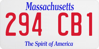 MA license plate 294CB1