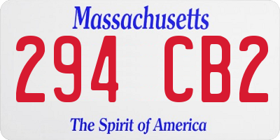 MA license plate 294CB2