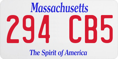 MA license plate 294CB5