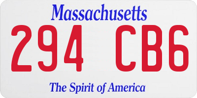 MA license plate 294CB6