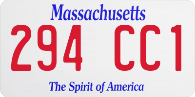 MA license plate 294CC1