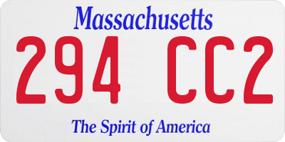 MA license plate 294CC2