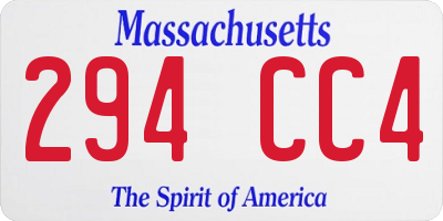 MA license plate 294CC4