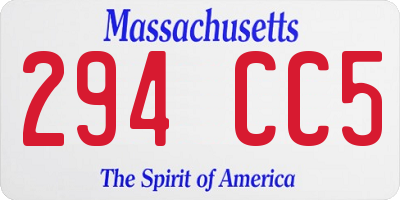 MA license plate 294CC5