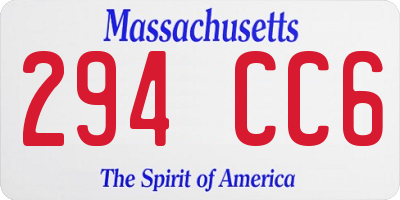 MA license plate 294CC6