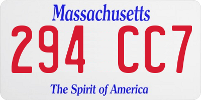 MA license plate 294CC7