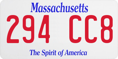 MA license plate 294CC8
