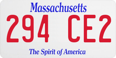MA license plate 294CE2