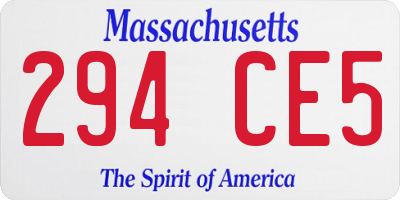 MA license plate 294CE5