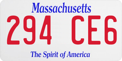 MA license plate 294CE6
