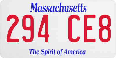 MA license plate 294CE8
