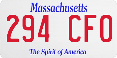 MA license plate 294CF0