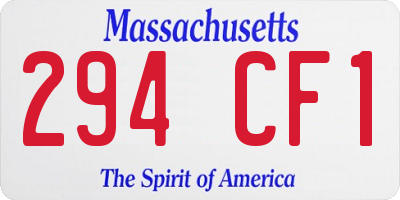 MA license plate 294CF1