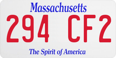 MA license plate 294CF2