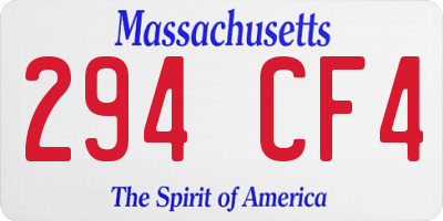 MA license plate 294CF4