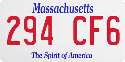 MA license plate 294CF6