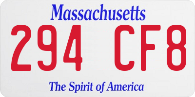 MA license plate 294CF8