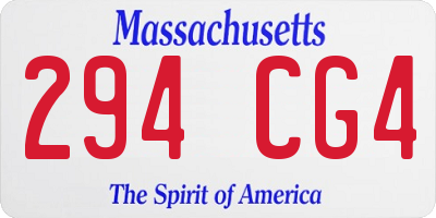 MA license plate 294CG4