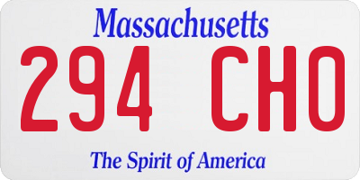 MA license plate 294CH0