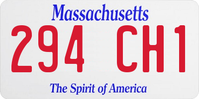 MA license plate 294CH1