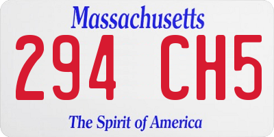 MA license plate 294CH5