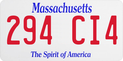 MA license plate 294CI4