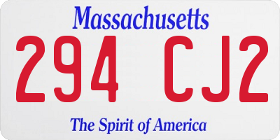 MA license plate 294CJ2