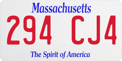 MA license plate 294CJ4