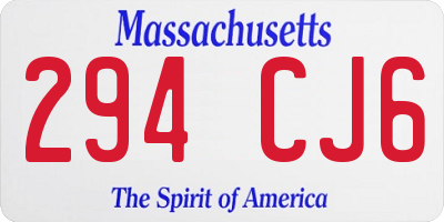 MA license plate 294CJ6