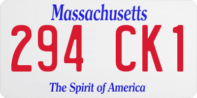 MA license plate 294CK1