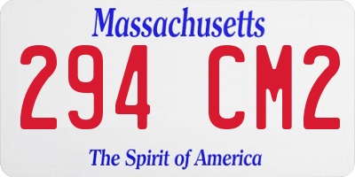 MA license plate 294CM2