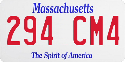 MA license plate 294CM4