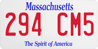 MA license plate 294CM5