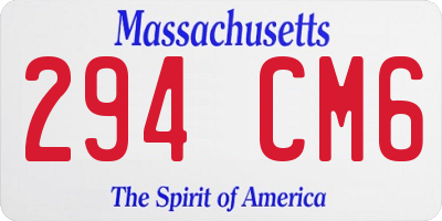 MA license plate 294CM6