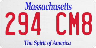 MA license plate 294CM8