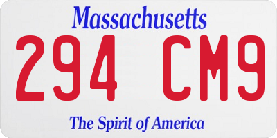 MA license plate 294CM9