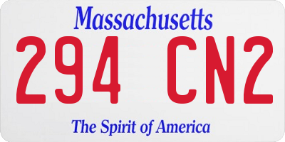 MA license plate 294CN2
