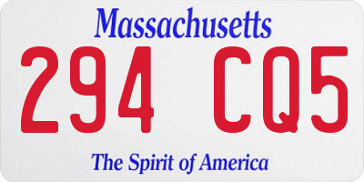 MA license plate 294CQ5