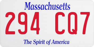 MA license plate 294CQ7