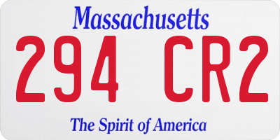 MA license plate 294CR2