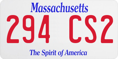 MA license plate 294CS2