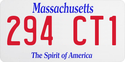 MA license plate 294CT1